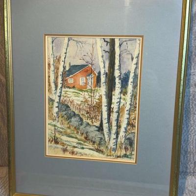 Watercolor winter in saugus mass usa" 1951