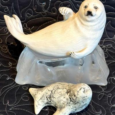 1987 franklin mint snow pup" seal figurine