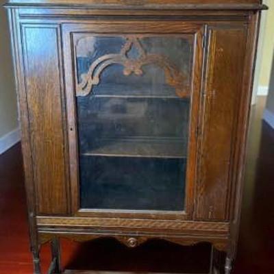 Jacobean style display cabinet