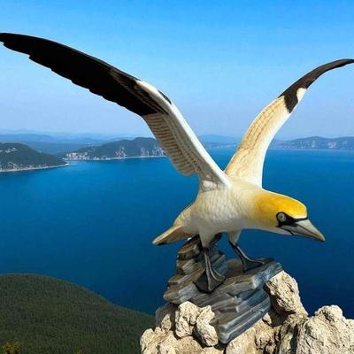 1986 franklin mint the gannet" bird figurine