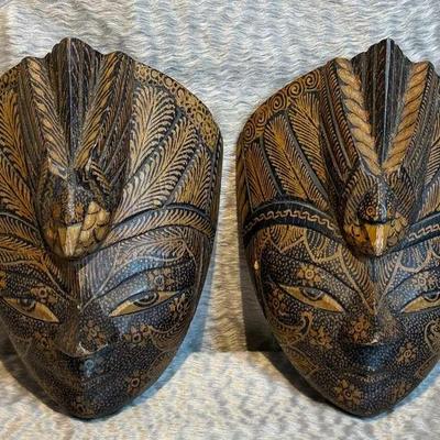 Java batik wood masks