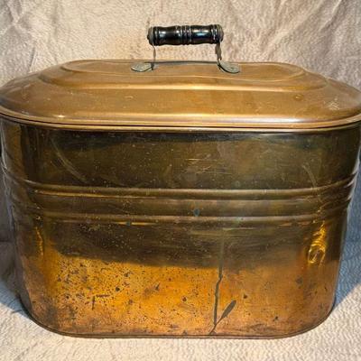 Antique copper wash boiler