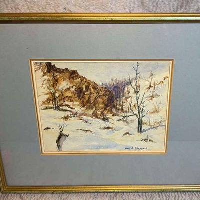 Winter in new hampshire watercolor by mary grant sheppard