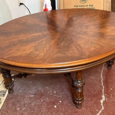 Victorian style oval wood coffee table