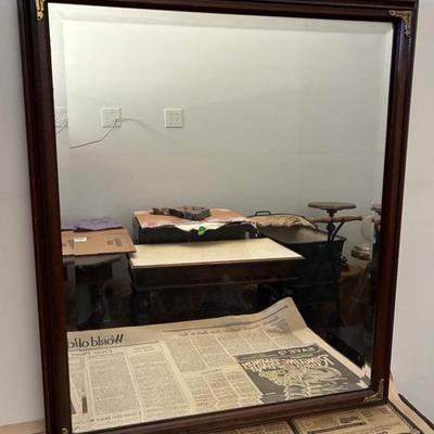 Very heavy beveled wall mirror