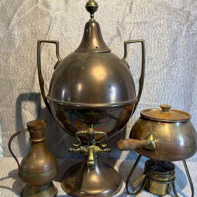 English samovar tagus fondue pot & turkish pitcher