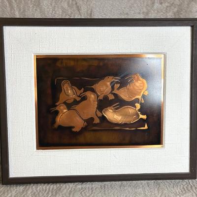 Prid art copper walrus art