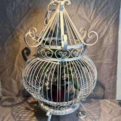 Vintage scroll metal bird cage