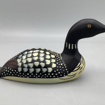 Vintage Handcrafted 7” Loon Decoy
