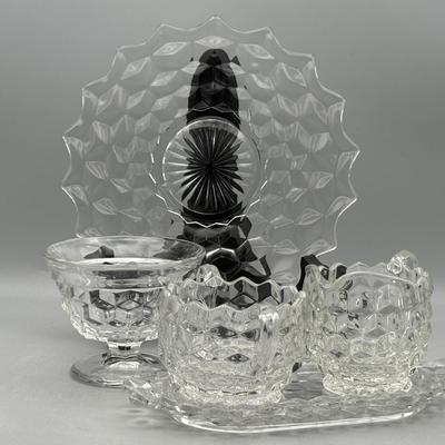 19 Piece Foster is American Clear Cube Dessert Set