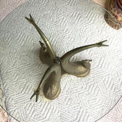 Brass Peacock Coffee/ Side Table Hollywood Regency Mid Century Modern 