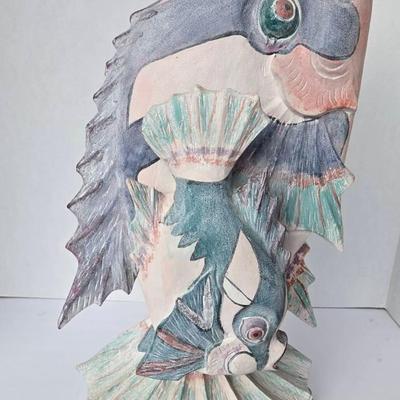 Colorful Hand Carved Fish By Artist Don Freedman 20" high