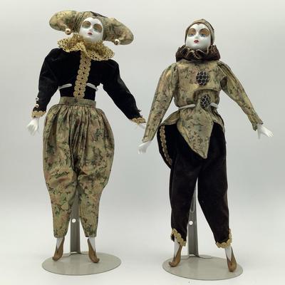 Two Kingstate The Dollcrafter Porcelain Clown Dolls