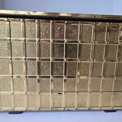 Gold Tone Hammered Metal Box 12" High
