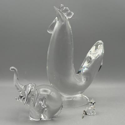 3 Crystal figurines