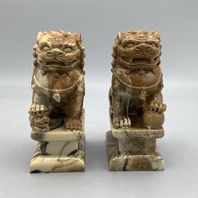 Pair Of Vintage Foo Dog Figurines
