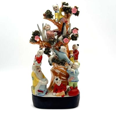Vintage Porcelain Chinese Tree of Prosperity