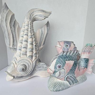 Colorful Hand Carved Fish By Artist Don Freedman #3 16" h