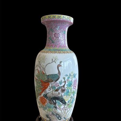 Possibly Qing Dynasty Chinese Vase See Photos (25")