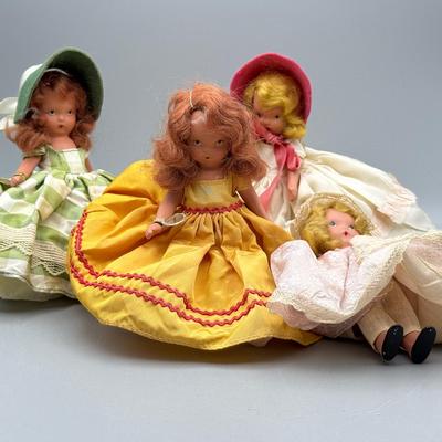 4 Nancy Ann Storybook Dolls circa 1940 Lot 4