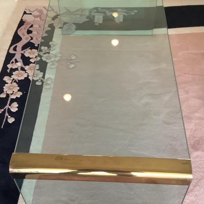 Vintage Brass And Glass Coffee Table