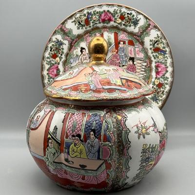 Vintage Ginger Jar & Plate 