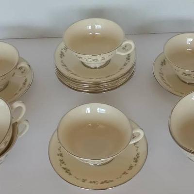 Lenox Brookdale Tea Cup and Saucer (Lot Of Eight)