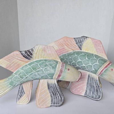 Colorful Hand Carved Fish By Artist Don Freedman #2  21"L X 13"h