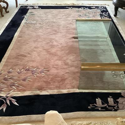 Vintage Asian Motif Wool Rug