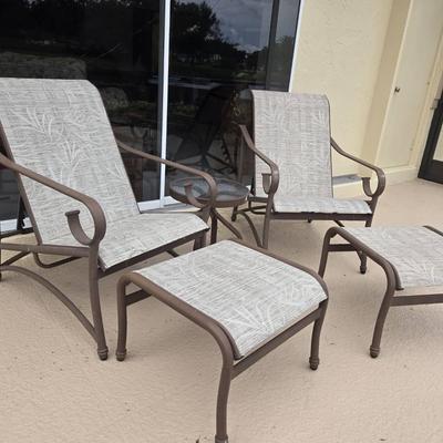 Reclining Chairs, Footstool & Table
