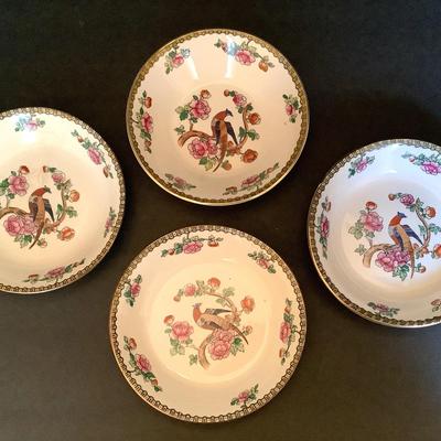 Set Of Four Antique “Pheasant” Pattern Dessert Dishes
