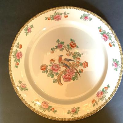 Large Antique “Pheasant” Pattern 13” Plate