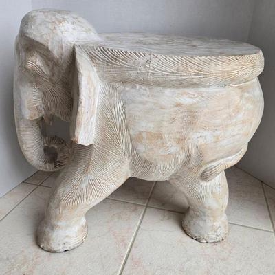 Hand Carved Wooden Elephant Stand