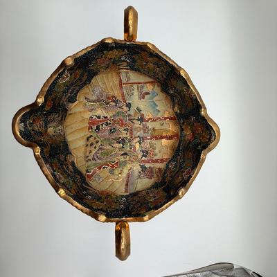 Large Vintage Satsuma Centerpiece Bowl