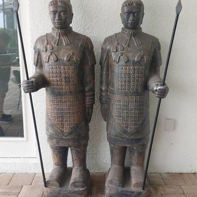 Pair Of Terracotta Army Replica Warriors