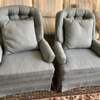 Pair Of Woodmark Originals Swivel Arm Chairs 