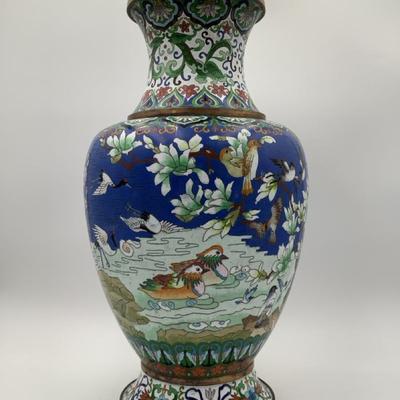 Large Cloisonné Vase - 20.5”