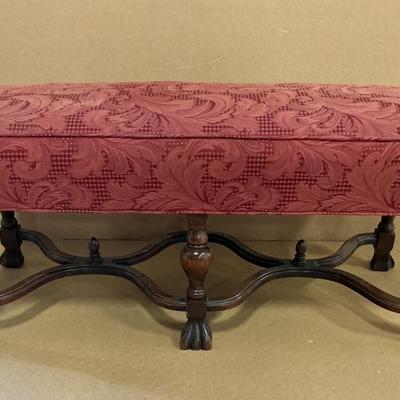 Vintage Red Wooden Bench 