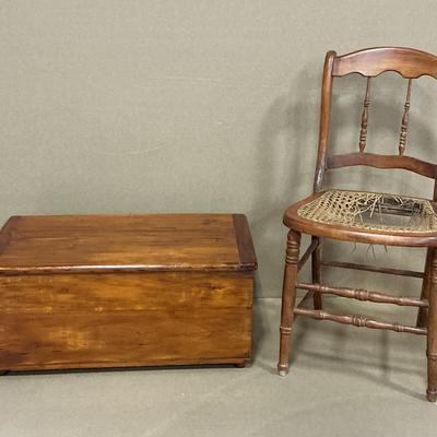Wooden Chair Side Trunk 
