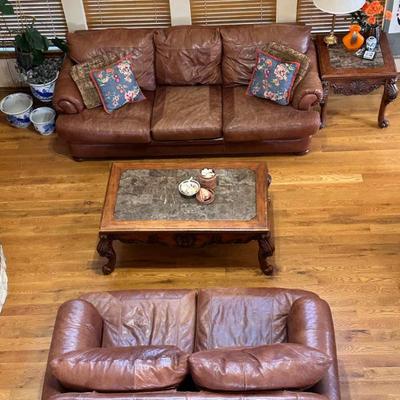 Sale Photo Thumbnail #21: Leather Sofa & Loveseat