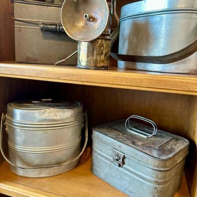 Sale Photo Thumbnail #41: Antique Miners Lunch Pails