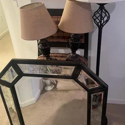 Lamps, Chair/Stool And Mirror
