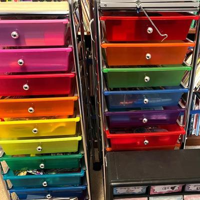 Rolling Carts Filled W/ Supplies 