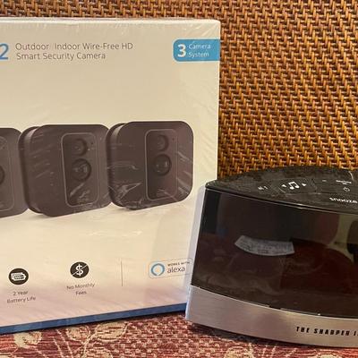 Sharper Image Sound Alarm Clock And New Blink Security Camera 