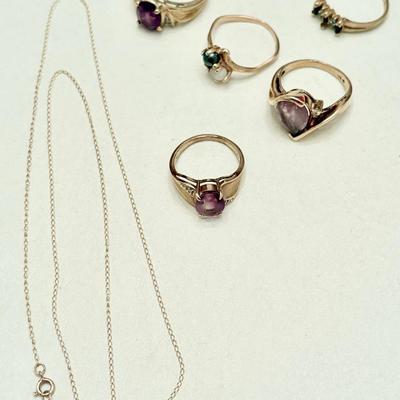 10k Rings And Necklace 