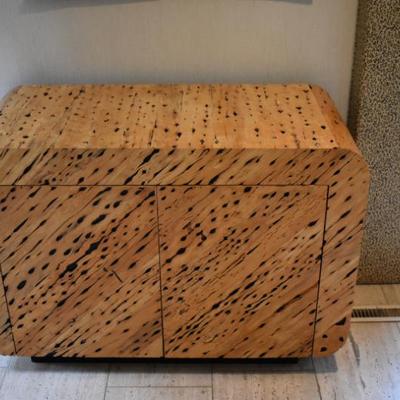 Sale Photo Thumbnail #73: 2 Faceted 1950's California Cactus Wood Cabinets