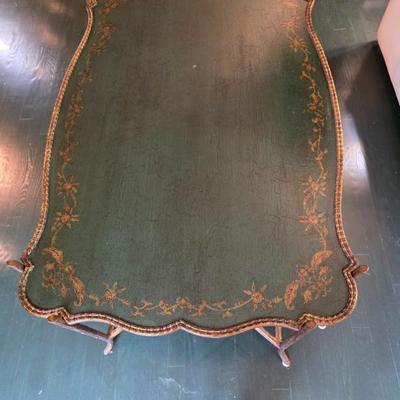 Dennis & Leen Green Lacquer Gilt Chinoiserie Cocktail Table