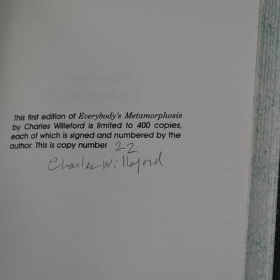 Sale Photo Thumbnail #81: SET of Signed, Limited Release, First Edition Books: Metamorphosis by Charles Willeford.