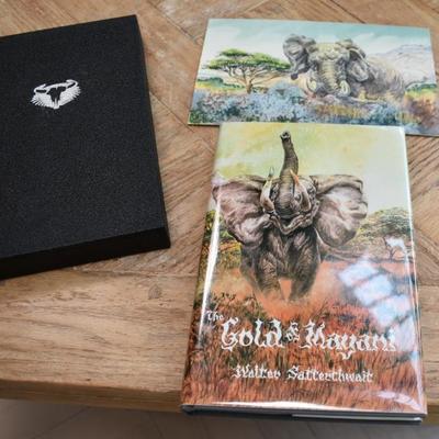 Sale Photo Thumbnail #74: Rare, Signed, Limited Release First Edition (with watercolor illustration included) of The Gold of Mayani: The African Stories of Walter Satterthwait. 