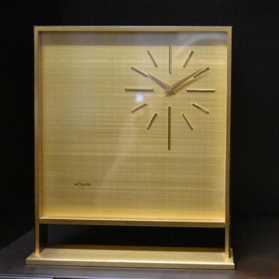 Sale Photo Thumbnail #1: Vintage Jaeger Le-Coultre Bronze Desk Clock - 8 Days.